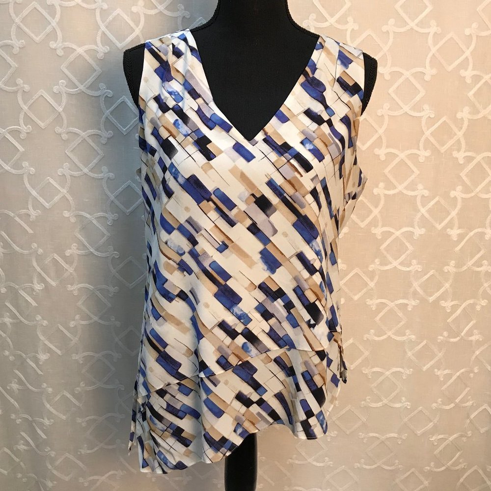 WHBM Sleeveless V-Neck Asymmetric Top